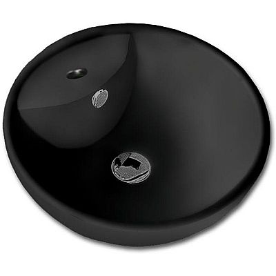 D-450 mat black Ø46x18 νιπτήρας επικαθήμενος