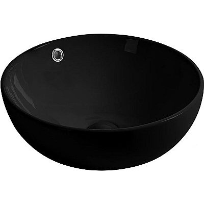 creso-21 glossy black Ø43,5x17 νιπτήρας επικαθήμενος
