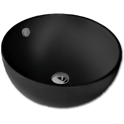 creso-21 mat black Ø43,5x17 νιπτήρας επικαθήμενος