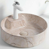 mambo beige marble Ø41x12cm νιπτήρας επικαθήμενος