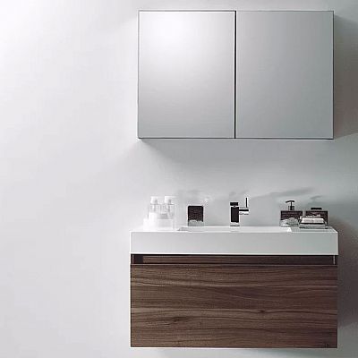eco-100 πλήρες έπιπλο μπάνιου walnut μηχανισμός soft closing