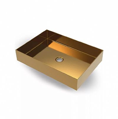 νιπτήρας πάγκου χρυσός inox pvd 55x38x10cm