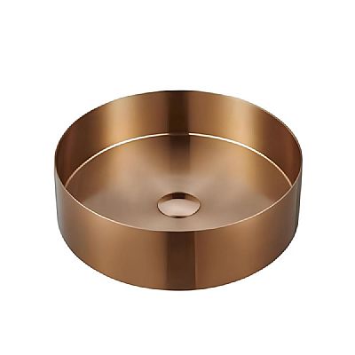 νιπτήρας πάγκου ροζ χρυσό inox pvd 40x12cm