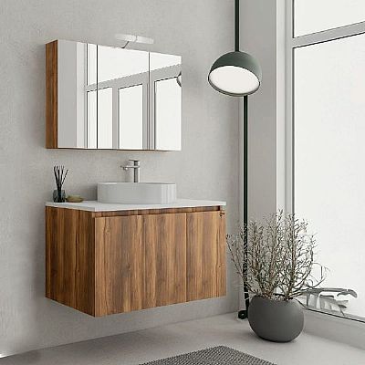 verona 90 white top - amber baroque oak set έπιπλο