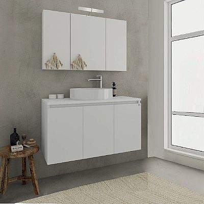 verona 100 white top - white set έπιπλο μπάνιου