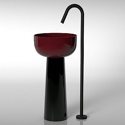 hidra sphere shine red/black νιπτήρας δαπέδου Φ44 H92